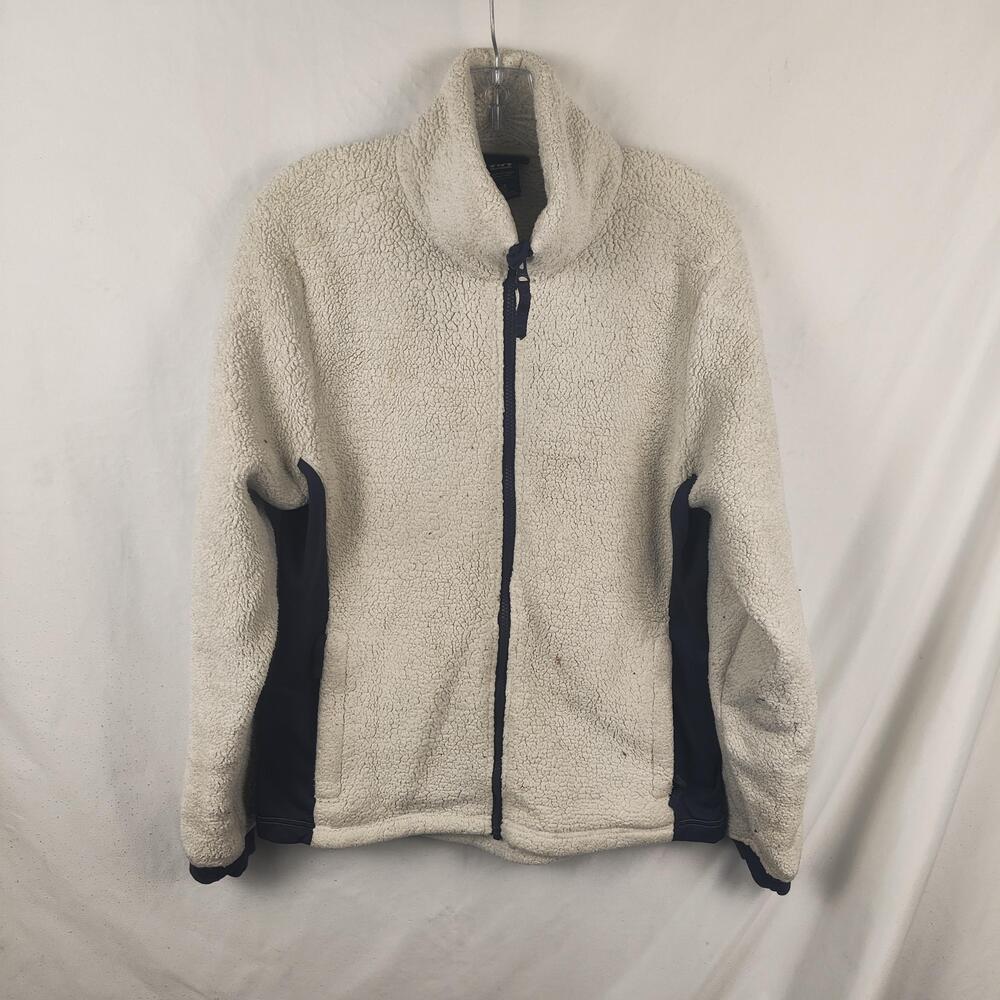 Helly Hansen Jacket Mens Large White Sherpa Fleece Full Zip Pockets Winter Warm